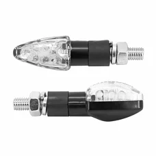 CLIGNOTANT MOTO AVOC MINI NAGO 8 LEDS BASE ABS TRANSPARENT/NOIR (L 55mm / H 20mm / L 23mm) (HOMOLOGUE CE) (PAIRE)