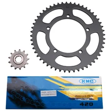 CHAIN AND SPROCKET KIT FOR MBK 50 X-LIMIT/YAMAHA 50 DTR 2004>  420  12x52 (BORE Ø 105mm)  -SELECTION P2R-