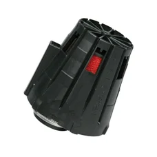 FILTRE A AIR MALOSSI E5 DROIT DECENTREE POUR PHBG 15-21 COUVERCLE NOIR MOUSSE ROUGE D.32mm (SAUF PEUGEOT)(042412C0)