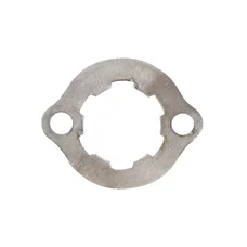 PLAQUETTE MAINTIEN DE PIGNON 50 A BOITE ADAPTABLE DERBI 50 SENDA DRD 2006>, X-TREM 2006>/APRILIA 50 SX 2006>, RX 2006> (ENTRAXE 25mm, TROU 5mm) (VIS INCLUSE)  -P2R-