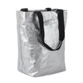 SINGLE BAG FOR BICYCLE-REAR- GREY (RECYCLED MATERIAL) On rear luggage rack with hooks.