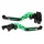AVOC LEVERS KIT FOR MOTORBIKE KAWASAKI 900 Z900, 650 Z650 Adustable/rotationg - Anodized Green CNC (PAIR)  -AVOC-
