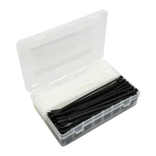 NYLON HOSE CLAMP (RILSAN TYPE) 4,8X200mm BLACK + TRANSPARENT (BOX OF 200 PARTS)- P2R SELECTION