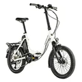 VELO ELECTRIQUE/VAE PLIANT CITY 20 LEADER FOX HARLAN MIXTE BLANC 8V MOTEUR CENTRAL BAFANG M300 36V 80Nm BATTERIE 14Ah
