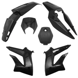 CARROSSERIE/CARENAGE 50 A BOITE ADAPTABLE DERBI 50 SENDA DRD 2011> NOIR BRILLANT (KIT 6 PIECES)  -P2R-