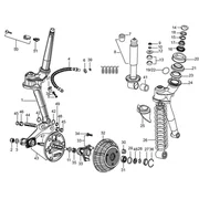 Fourche/tube direction - Ensemble butée dir.