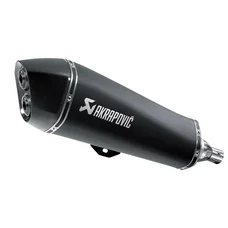 EXHAUST FOR MAXISCOOTER AKRAPOVIC FOR PIAGGIO 500 MP3 HPE 2016>2019, MP3 LT 2008>, MP3 2008> (BLACK SILENCER). (S-PI4SO3-HRSSBL). (EEC APPROVED).