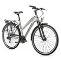 VELO MUSCULAIRE CITY BIKE 28 LEADER FOX FERRARA FEMME ARGENT 8V CADRE 20 POUCES (TAILLE ADULTE 180 à 188 cm)