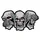 STICKER LETHAL THREAT MINI SEE SPEAK HEAR NO EVIL SKULLS (60x80mm)
