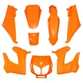 FAIRINGS/BODY PARTS FOR 50cc MOTORBIKE   DERBI 50 SENDA 2000>2010 ORANGE GLOSS  (8 PARTS KIT) SELECTION P2R-