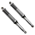 SHOCK ABSORBERS FOR MOPED - ADJUSTABLE - CHROME (CENTRES 360mm)UPPER ATTACHMENT Ø10mm-LOWER ATTACHMENT Ø8mm (PAIR)