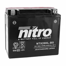 BATTERY 12V 18 Ah YTX20HL-BS NITRO MF - MAINTENANCE FREE+ACID PACK (Lg175xWd 87xH155mm)