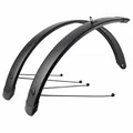 GARDE BOUE CITY/VTC TRINGLES 28'' EUROFENDER TEMPO SQUARE 72mm NOIR MAT (PAIRE) AVEC FIXATION DOUBLES TRINGLES AMOVIBLES NOIRES
