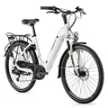 VELO ELECTRIQUE/VAE CITY 26 LEADER FOX LOTUS MIXTE BLANC 7V MOTEUR ROUE AR BAFANG 36V 45Nm BATTERIE 15Ah (20'' - H52cm - TAILLE L - POUR ADULTE DE 178cm à 185cm)