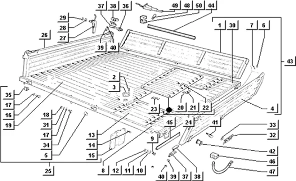 Plateau ridelle et portillon en alliage