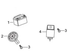 Relais - Batterie - Avertisseur sonore
