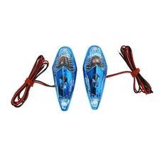 ECLAIRAGE DECO REPLAY GOUTTE D'EAU WING TRANSPARENT/BLEU AMPOULE ORANGE  (L 62mm / H 23mm / L 18mm) (PAIRE) **