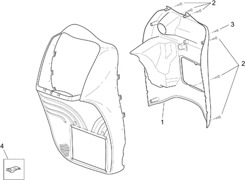 Carrosserie av. - Tablier interne