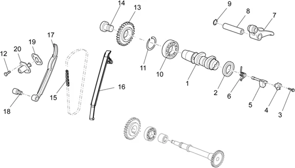 Distribution cylindre arrière