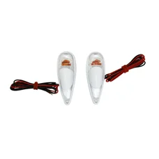 ECLAIRAGE DECO REPLAY GOUTTE D'EAU FENDER TRANSPARENT/BLANC AMPOULE ORANGE  (L 62mm / H 23mm / L 18mm) (PAIRE) **