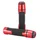REVETEMENT POIGNEE AVOC MOTO ON ROAD ANTIDERAPANTE AVEC EMBOUT DE GUIDON ADAPTABLE YAMAHA 700 MT-07 ROUGE ANODISE (PAIRE)