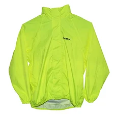 COUPE VENT ENFANT CHIBA JAUNE FLUO AVEC CAPUCHE ET HOUSSE TRANSPORT XL  -QUALITE ALLEMANDE- (OFFRE SPECIALE)