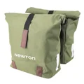 SACOCHE ARRIERE VELO DOUBLE NEWTON VERT 22L FIXATION SANGLES SUR PORTE BAGAGE (35x12x27cm) FERMETURE PLIANT ANTI-PLUIE