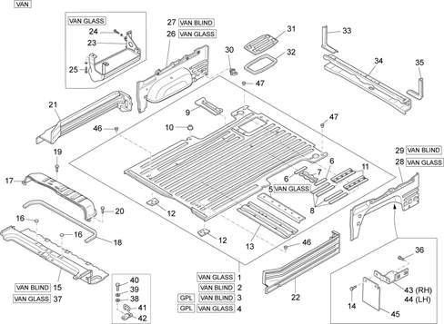 Panneau plancher arrière