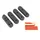 WHEEL BOLT COVERS SET (4 - rear+front) with red reflectors stickers - FOR E-SCOOTER XIAOMI M365, PRO -black - SELECTION P2R