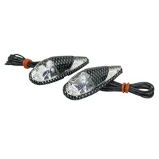 DECORATIVE LIGHTNING REPLAY  "WATER DROP" FENDER TRANSPARENT/CARBON WITH BLUE BULB(L 62mm / H 23mm / W 18mm) (PAIR) **