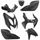 FAIRINGS/BODY PARTS FOR MBK 50 NITRO 1997>2012/YAMAHA 50 AEROX 1997>2012 NOIR MATT BLACK (7 Parts kit)  -P2R-