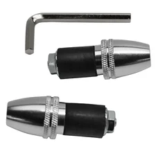 EMBOUT DE GUIDON REPLAY CONIQUE MOLETE ARGENT POLI DIAM 17 mm (PAIRE)