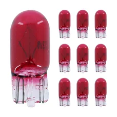 LIGHT BULB 12V  3W STANDART T10 FOOT W2,1x9,5D WEDGE  RED (DASHBOARD LIGHT) (SOLD PER 10)  -SELECTION P2R-