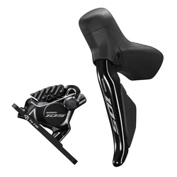 FREIN A DISQUE ROUTE HYDRAULIQUE DI2 SHIMANO 105 AVANT 2x12V. DI2 R7170 DOUBLE NOIR (LEVIER/MANETTE AVEC ETRIER BR-R7170+DURITE ASSEMBLE 1000mm) (MONTAGE ATELIER)