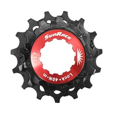 KIT 3 PIGNONS SUNRACE POUR CASSETTE 12V. 11-13-15 NOIR AVEC ECONTRE ECROU BLOCAGE