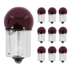 LIGHT BULB 12V 10W STANDART G18.5 FOOT BA15S - RED (PARKING LIGHT) (SOLD PER 10)  -SELECTION P2R-