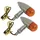 CLIGNOTANT UNIVERSEL REPLAY VINTAGE METAL A AMPOULE BAU9S ORANGE/CHROME DIAM 25mm (PAIRE) (HOMOLOGUE CE) (PAIRE)