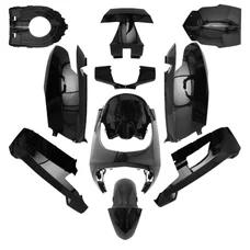 FAIRINGS/BODY PARTS FOR SCOOT  PEUGEOT 50 VIVACITY 2008> GLOSS BLACK (KIT 5 PARTS)  -P2R-