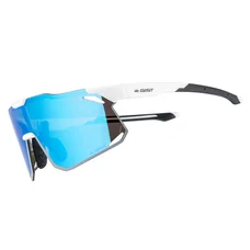 LUNETTES VELO ADULTE GIST ECLIPSE MONTURE BLANC VERRE ROUGE POLYCARBONATE (PROTECTION 100% CONTRE UVA, UVB, UVC ET LUMIERE BLEUE) COMPATIBLE CLIP VERRES CORRECTEURS