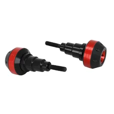 CRASHPADS/TOP BLOCK FOR YAMAHA MT 07 - ALU CNC ANODIZED RED - Round shaped (PAIR)  -AVOC-
