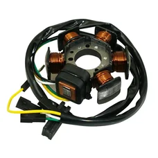 IGNITION STATOR FOR 50CC MOTORBIKE MINARELLI 50 AM6 (DUCATI, LONG BUNDLE WITH PLATE)  -SELECTION P2R-