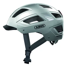 CASQUE VELO ADULTE ABUS URBAIN HYBAN 2.0 SIGNAL ARGENT ECLAIRAGE INTEGRE TAILLE  L (56-61cm) REGLAGE MOLETTE