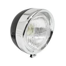 PHARE/PROJECTEUR CYCLO ADAPTABLE PEUGEOT 103/MBK 51 ROND DIAM 130mm NOIR (AMPOULE BA15S)  -SELECTION P2R-