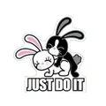 STICKER LETHAL THREAT MINI NASTY RABBIT JUST DO IT (60x80mm)