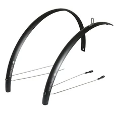 GARDE BOUE CITY/VTC TRINGLES 28'' STRONGLIGHT ALU R'LIGHT 41mm NOIR MAT (PAIRE) AVEC FIXATION CLASSIC TRINGLES INOX
