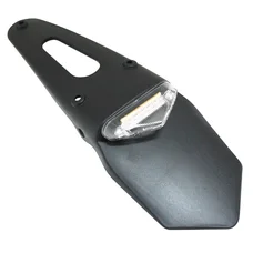SUPPORT DE PLAQUE IMMATRICULATION AVEC FEU 50 A BOITE/MOTO SP AVEC FEU TRANSPARENT A LEDS (L 328mm / H 55mm / L 110mm) (HOMOLOGUE CE)  -REPLAY-