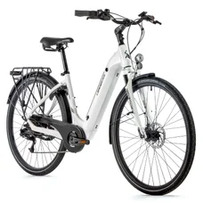 VELO ELECTRIQUE/VAE CITY 28 LEADER FOX INDUKTORA MIXTE BLANC 7V MOTEUR ROUE AR BAFANG 36V 45Nm BATTERIE 15Ah (20'' - H52cm - TAILLE L - POUR ADULTE DE 178cm à 185cm)