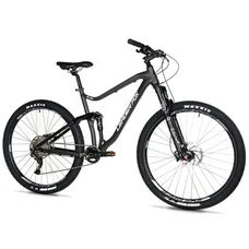 VELO MUSCULAIRE VTT 29 LEADER FOX TRION 2025 TOUT SUSPENDU NOIR MAT 10V CADRE 19,5 POUCES (H50cm - TAILLE L - POUR ADULTE DE 178cm à 185cm)
