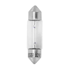 LIGHT BULB 12V 10W STANDART C5W FOOT SV 8.5-11X35 (TUBULAR) CLEAR (PARKING LIGHT) (SOLD PER UNIT)  -FLOSSER-