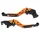 LEVIER DE FREIN/EMBRAYAGE MOTO REGLABLE/RETRACTABLE POUR KTM 125 DUKE 2011> ORANGE/NOIR CNC (PAIRE)  -AVOC-
